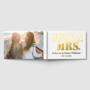 Mme et Mme white photo foil mariage lesbienne