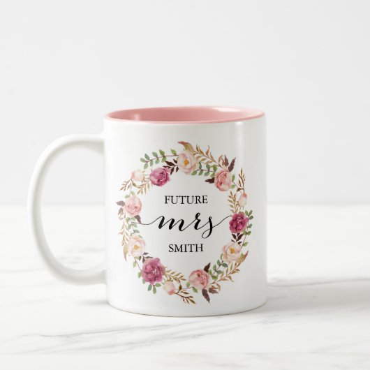 Mme florale rose rustique tasse de planification (Gauche)