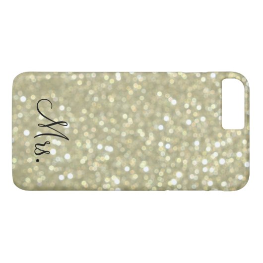 Mme Glittery Gold iPhone 7 Plus Coque (Dos (Horizontal))