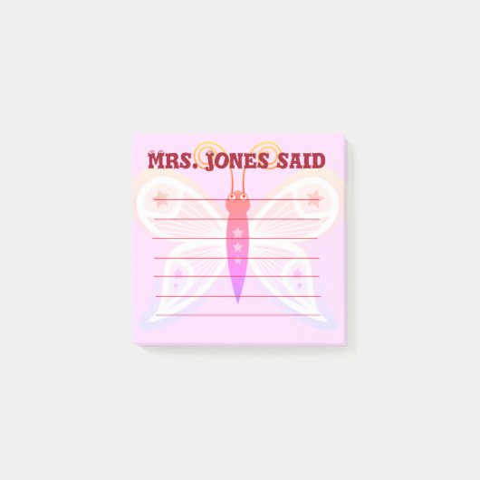 Mme Jones A Dit Pink Post-It Notes (Devant)