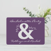 Mme & Mme Bachelorette Party Invitation (Debout devant)