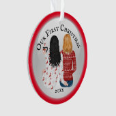 Mme & Mme couple première photo de Noël romantique (devant)