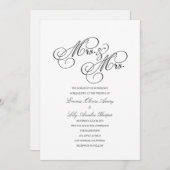 Mme & Mme | Invitation de mariage lesbienne (Devant / Derrière)