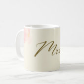 Mme Mug - Pastel Rose Floral Corner Design (Devant gauche)