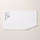Mme Nom personnalisé Blanc Noir (Serviette à main)