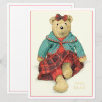 MME. OURS 6.5x8.75 Carte Plate à plat
