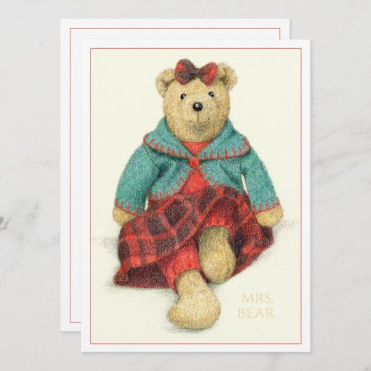 MME. OURS Carte plate 5.5x7.5 (Devant / Derrière)