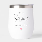 Mme Personalized Black Script Nom Mariage (Gauche)