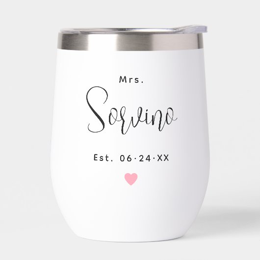 Mme Personalized Black Script Nom Mariage (Gauche)