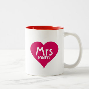 Mme personnalisée Mug au coeur rouge