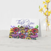 Mme Taylor Fleur sauvage Carte de remerciements (Fleur jaune)