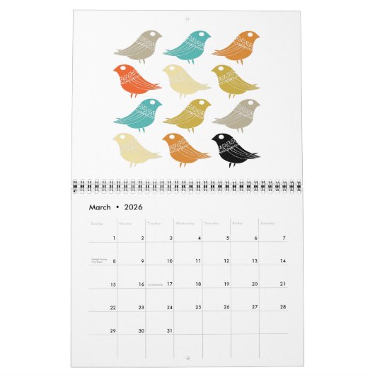 Mmilieu du siècle moderne #3 Calendrier d'art rétr (Mar 2026)