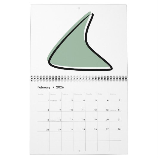 Mmilieu du siècle moderne #3 Calendrier d'art rétr (Feb 2026)