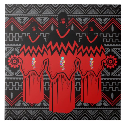 MMIW Mode Ayasha Southwest Pattern Ceramic Tile Tegeltje (Voorkant)