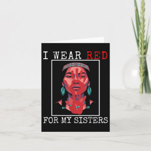 Mmiw Native Indiaanse Amerikaanse Draag Rood Voor  Kaart