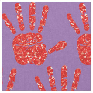 MMIW Red Hand Jeweled Pattern Bleek Paars Stof