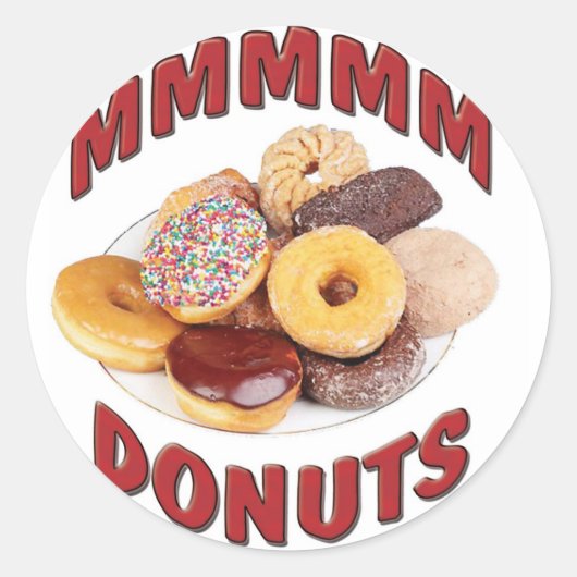MMMMM DONUTS RONDE STICKER (Voorkant)