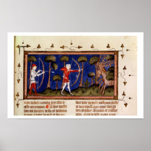 MMS Fr 12399 f.38 Hunting Scene, uit het Boek van Poster