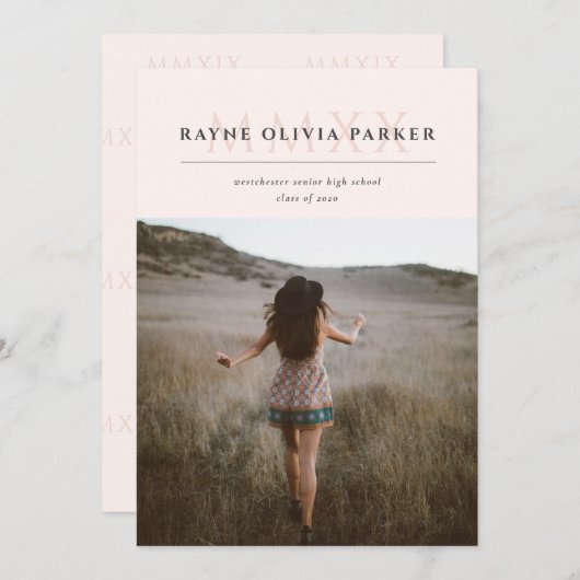 MMXX Romeins cijfer 2020 Afstuderen Aankondiging (Voorkant / Achterkant)