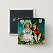 M'n hart slaat... vierkante button 5,1 cm (Voorkant /achterkant)