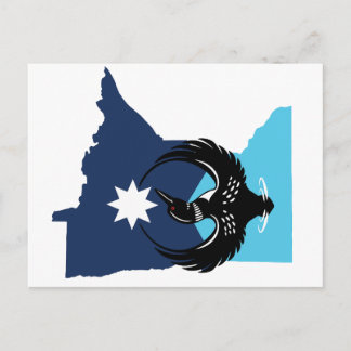 MN Loon Rising - MN State flag Feestdagenkaart