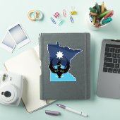 MN Loon Rising - MN State flag Sticker (iPad Cover)
