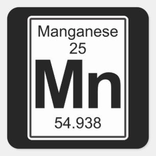 Mn - Mangaan Vierkante Sticker