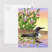 MN State Bird Flower Loon Lady Slipper Briefkaart (Voorkant / Achterkant)