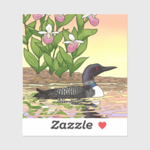 MN State Bird Flower Loon Lady Slipper Sticker