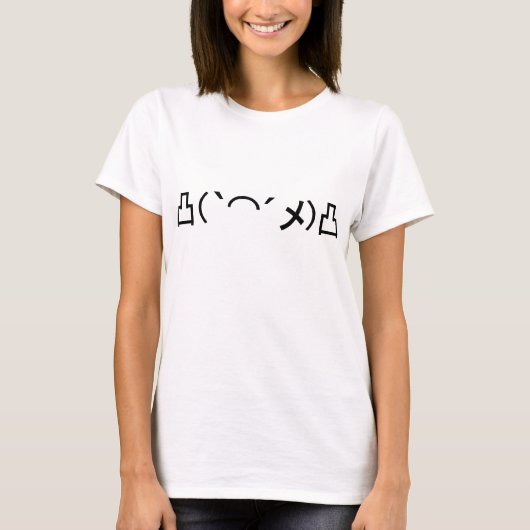 Mo' Angry Emoticon Japans Kaomoji T-shirt (Voorkant)