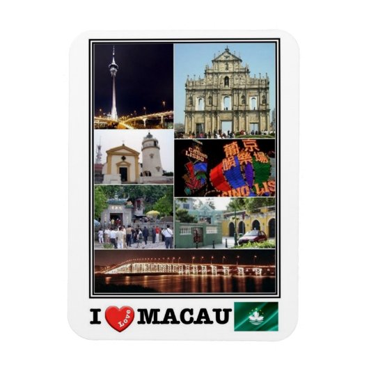 MO Macau - I Love Mosaic - Magneet (Verticaal)