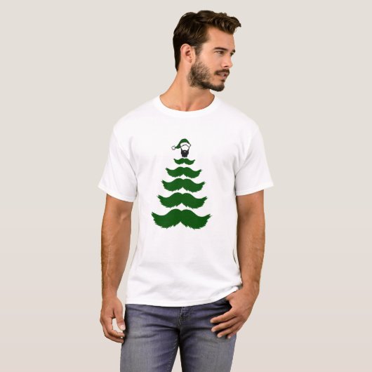 Mo Mustache Kerstmis Man Topper Green T-shirt (Voorkant volledig)