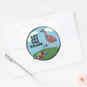 Moa met een maaier vierkante sticker (Envelop)