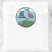 Moa met een maaier vierkante sticker (Tas)