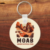 Moab Arches National Park Utah Delicate Arch Retro Sleutelhanger (Voorkant)