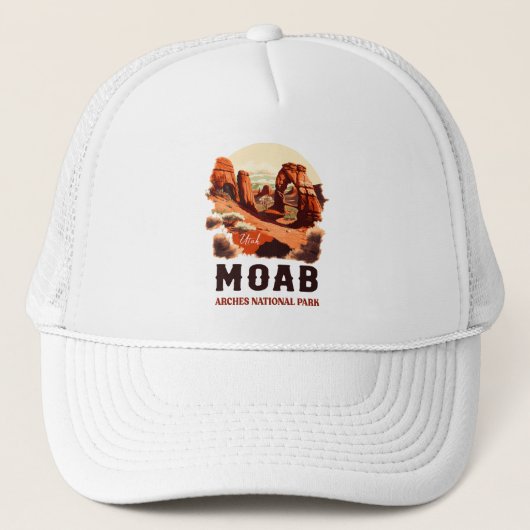 Moab Arches National Park Utah Delicate Arch Retro Trucker Pet (Voorkant)