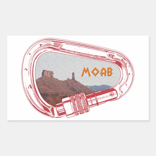 Moab-klimmer Carabiner Rechthoekige Sticker (Voorkant)