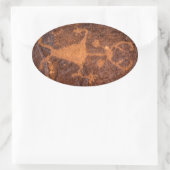 Moab Man Petroglyph Portret - Utah Ovale Sticker (Tas)