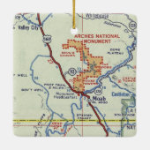 Moab Retro Map Keramisch Ornament (Achterkant)