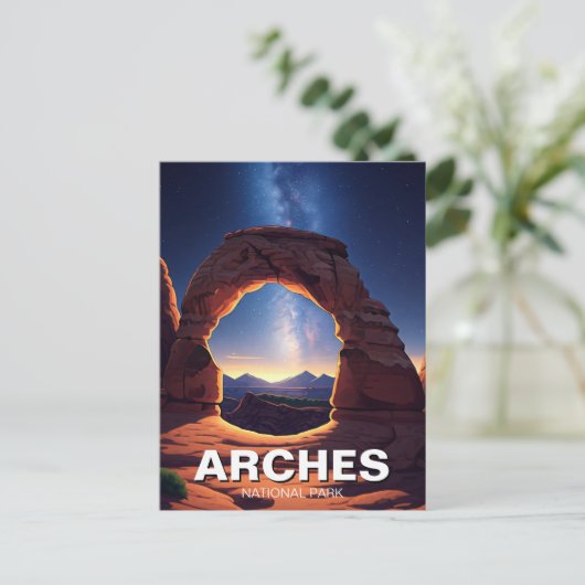 Moab Utah Arches National Park Melkweg Briefkaart (Staand voorkant)