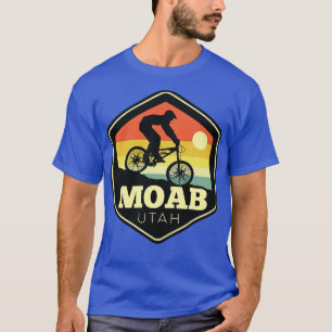Moab Utah Mountainbike Vintage Zonsondergang Hexag T-shirt