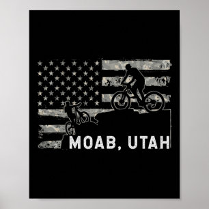 Moab Utah Mountainbiken Patriottische Vlag Van De Poster