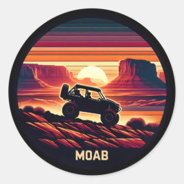 Moab Utah UTV Sunset Red Rocks Ronde Sticker