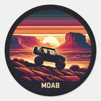 Moab Utah UTV Sunset Red Rocks Ronde Sticker