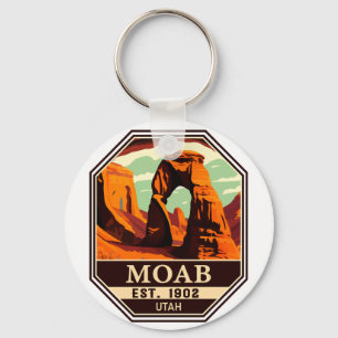 Moab Utah Vintage Sunset Arches Adventure Outdoors Sleutelhanger