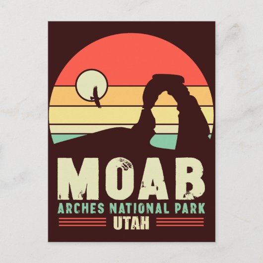 Moab Utah woestijn Sunset Retro Souvenir 60s Briefkaart (Voorkant)