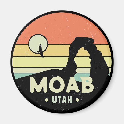 Moab Utah woestijn Sunset Retro Souvenir 60s Magneet (Voorkant)