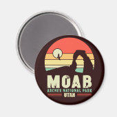 Moab Utah woestijn Sunset Retro Souvenir 60s Magneet (Voorkant / Achterkant)