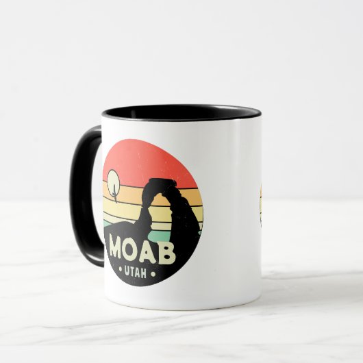 Moab Utah woestijn Sunset Retro Souvenir 60s Mok (Voorkant links)