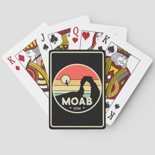 Moab Utah  woestijn Sunset Retro Souvenir 60s Pokerkaarten (Achterkant)